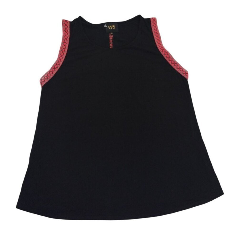 W5 Black & Pink Sleeveless Tank Top L Rayon Spandex Blend,  for women, NWOT.